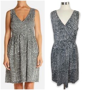 Boden Black and White Striped Dress